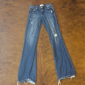 Petra 153 Stylish Flare Jeans in Distressed Blue size 24